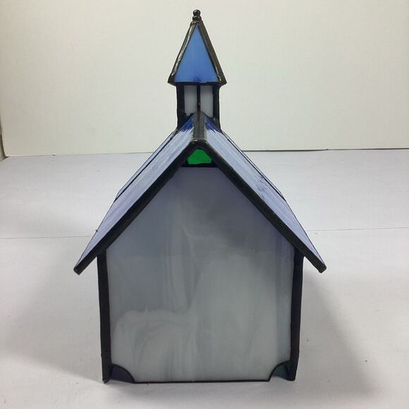 Stained Glass Church Multi Colored 5" x 7-1/2" x 4-1/2" - Picture 3 of 9